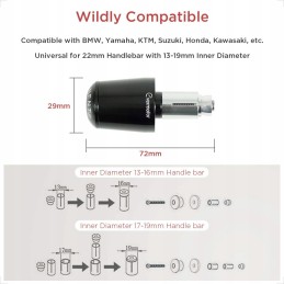Evermotor handlebar grips 22m end grips