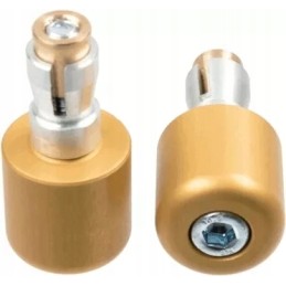 Gold aluminum moto handlebar ends