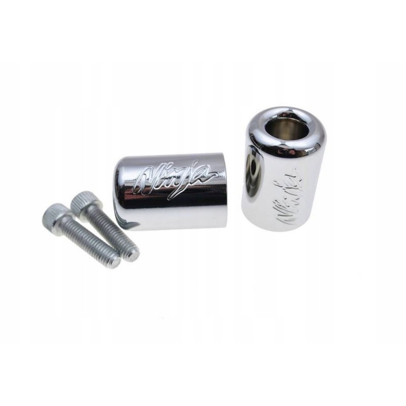 Chrome handlebar ends Kawasaki Ninja ZX 811 logo