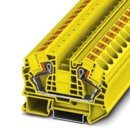 50 pcs - Phoenix Contact PT 16 Series Yellow Feed Through Terminal Block, 0.5 - 25mm², Push In Termination, ATEX, IECEx