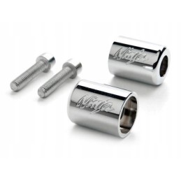 Chrome handlebar ends with Kawasaki Ninja ZX logo