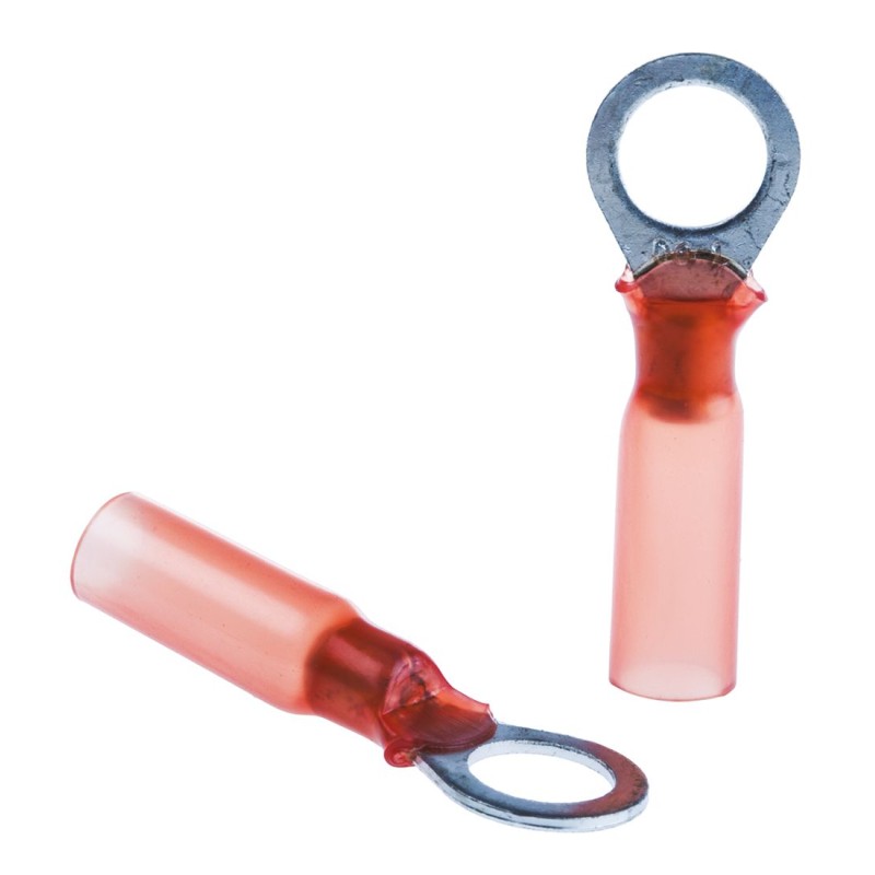 50 pcs - TE Connectivity DuraSeal Series Insulated Tin Plated Crimp Ring Terminal, M6 Stud Size, 0.5mm² to 1mm², 22AWG