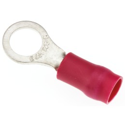 50 pcs - JST, R Insulated Ring Terminal, 5mm Stud Size, 0.25mm² to 1.65mm² Wire Size, Red