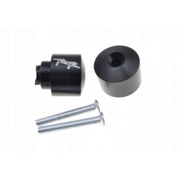 Black handlebar ends with the Honda RR 600 900 12828 logo