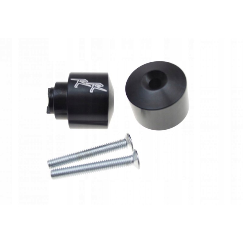 Black handlebar ends with the Honda RR 600 900 12828 logo