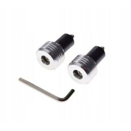 Silver handlebar weight ends, 17 7mm pair