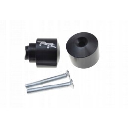 Black handlebar ends with the Honda RR 600 900 logo