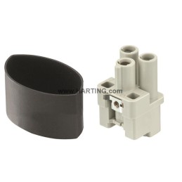 1 pcs - HARTING Heavy Duty Power Connector Insert, 40A, Female, Han Q Series, 2 Contacts