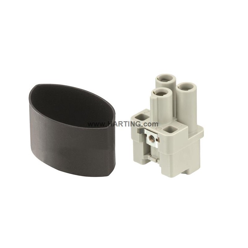 1 pcs - HARTING Heavy Duty Power Connector Insert, 40A, Female, Han Q Series, 2 Contacts