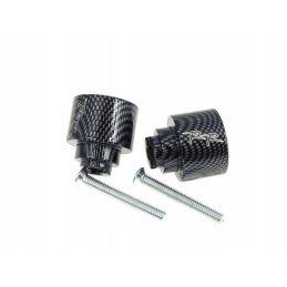 Carbon handlebar ends with the Honda RR 900 logo