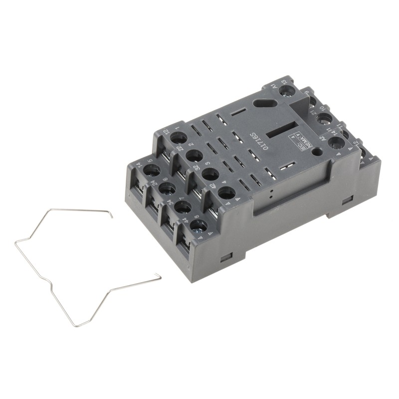 1 pcs - RS PRO 14 Pin 300V DIN Rail Relay Socket, for use with RS PRO RKL Relays 4PDT
