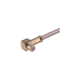 1 pcs - Huber+Suhner 16_MCX-50-2-11/111_NH Series, Plug Cable Mount MCX Connector, Crimp Termination, Right Angle Body