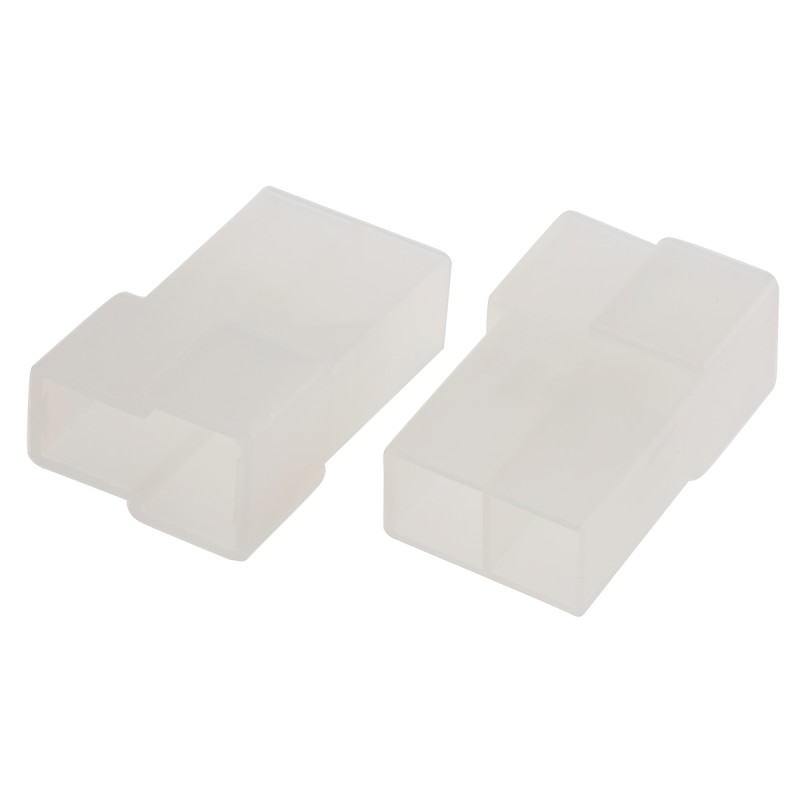 50 pcs - TE Connectivity, FASTIN-FASTON .250 2 Way Nylon Crimp Terminal Housing, Natural