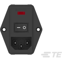 16 pcs - TE Connectivity 6A, 115 V ac, 230 V ac Flange Mount IEC Inlet Filter PE0S0DH6B, Faston