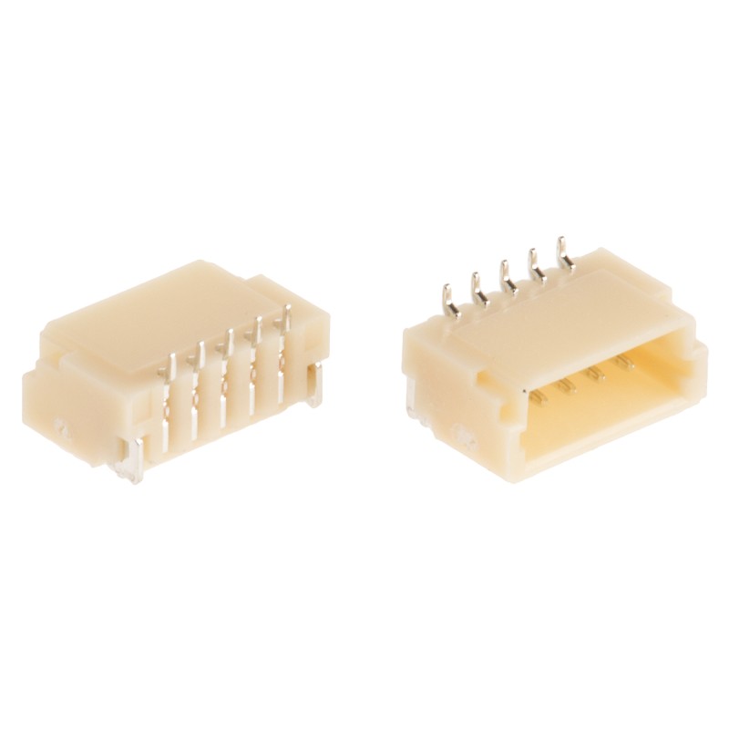 10 pcs - JST SH Series Straight Surface Mount PCB Header, 5 Contact(s), 1.0mm Pitch, 1 Row(s), Shrouded