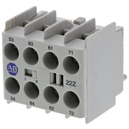 1 pcs - Allen Bradley Auxiliary Contact Block, 4 Contact, 2NC + 2NO, Snap-On