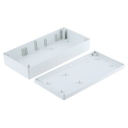 1 pcs - Hammond 1599 Series Grey Flame Retardant ABS Enclosure, IP54, Grey Lid, 220 x 110 x 44mm