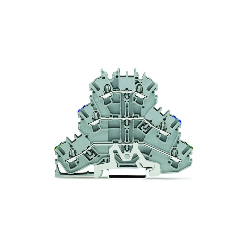 50 pcs - Wago TOPJOB S, 2002 Series Grey Feed Through Terminal Block, 2.5mm², Triple-Level, Push-In Cage Clamp Termination,