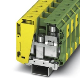 1 Box of 10 - Phoenix Contact UKH 70-PE/S Series Green, Yellow DIN Rail Terminal Block, 16 - 70mm², Single-Level, Screw