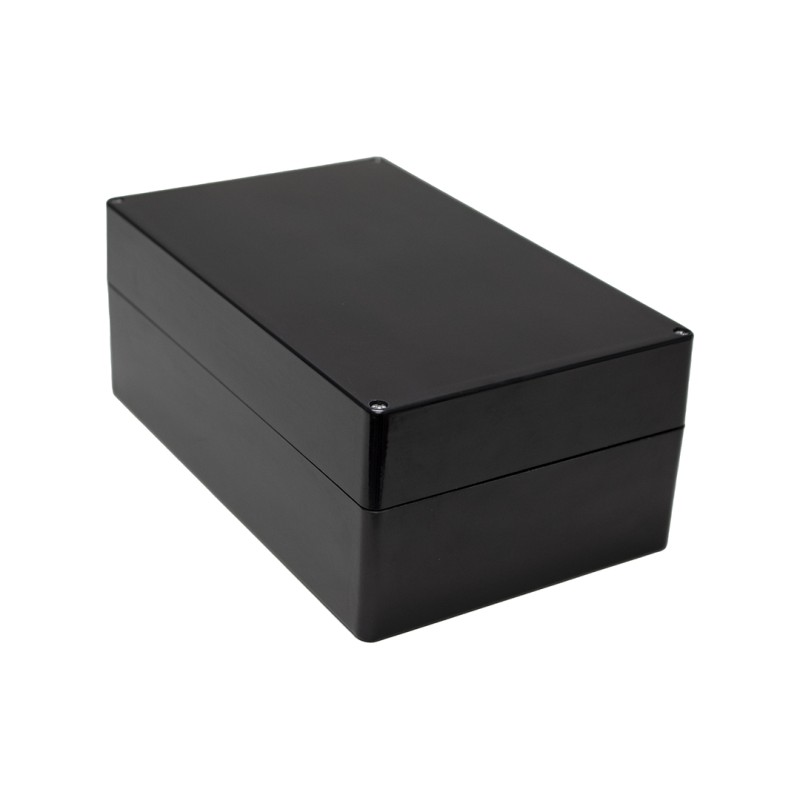 1 pcs - Hammond 1590ZGRPBK Series Black Fibreglass Reinforced Polyester Enclosure, IP66, 400 x 250 x 161mm