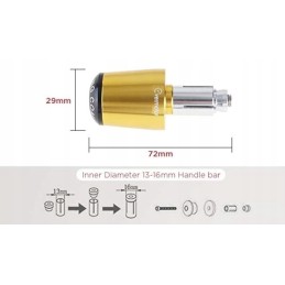 CNC Evermotor gold handlebar ends
