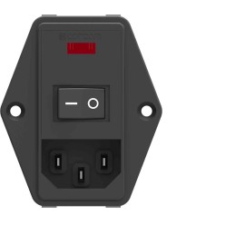 16 pcs - TE Connectivity 10A, 115 V ac, 230 V ac Flange Mount IEC Inlet Filter PE0S0DHXB, Faston