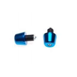 Blue aluminum handlebar weight ends, 36 mm