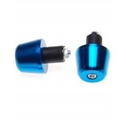 Blue aluminum handlebar weight ends, 36 mm