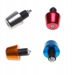 Blue aluminum handlebar weight ends, 36 mm
