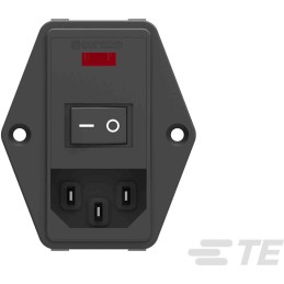 16 pcs - TE Connectivity 10A, 115 V ac, 230 V ac Male Flange Mount IEC Inlet Filter 2 Pole PE0SXDHXB