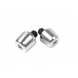 Silver aluminum handlebar weight ends, 36mm