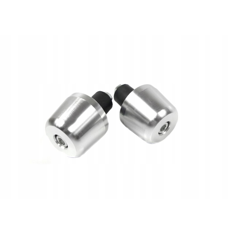Silver aluminum handlebar weight ends, 36mm