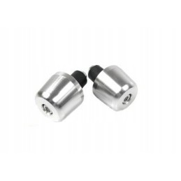 Silver aluminum handlebar weight ends, 36mm