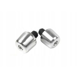Silver aluminum handlebar weight ends, 36mm