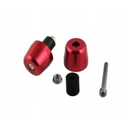 Red aluminum handlebar weight ends, 36mm
