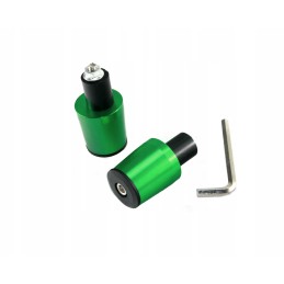 Green metal handlebar ends, 17mm