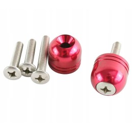Red honda aluminum cylinder handlebar ends