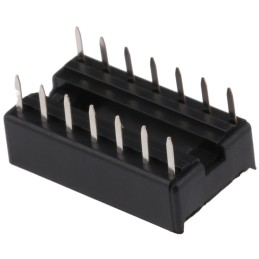 50 pcs - Winslow, W3100 2.54mm Pitch Vertical 14 Way, Through Hole Stamped Pin Open Frame IC Dip Socket, 10A