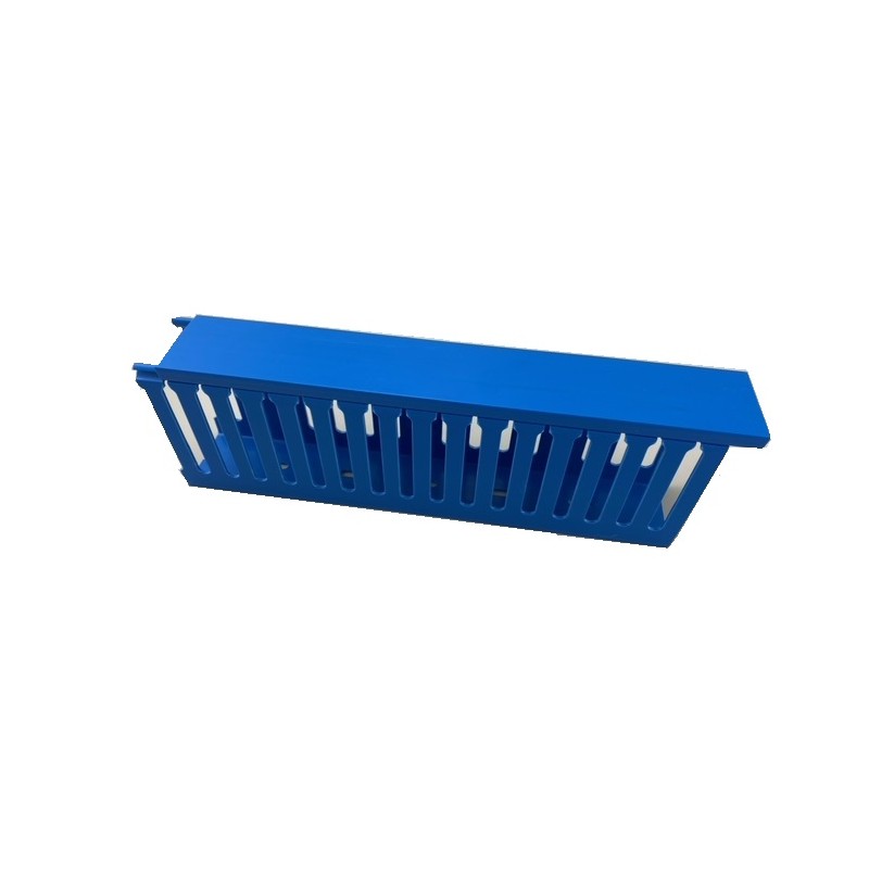 4 pcs - RS PRO Blue Slotted Panel Trunking - Open Slot, W25 mm x D50mm, L1m, PVC