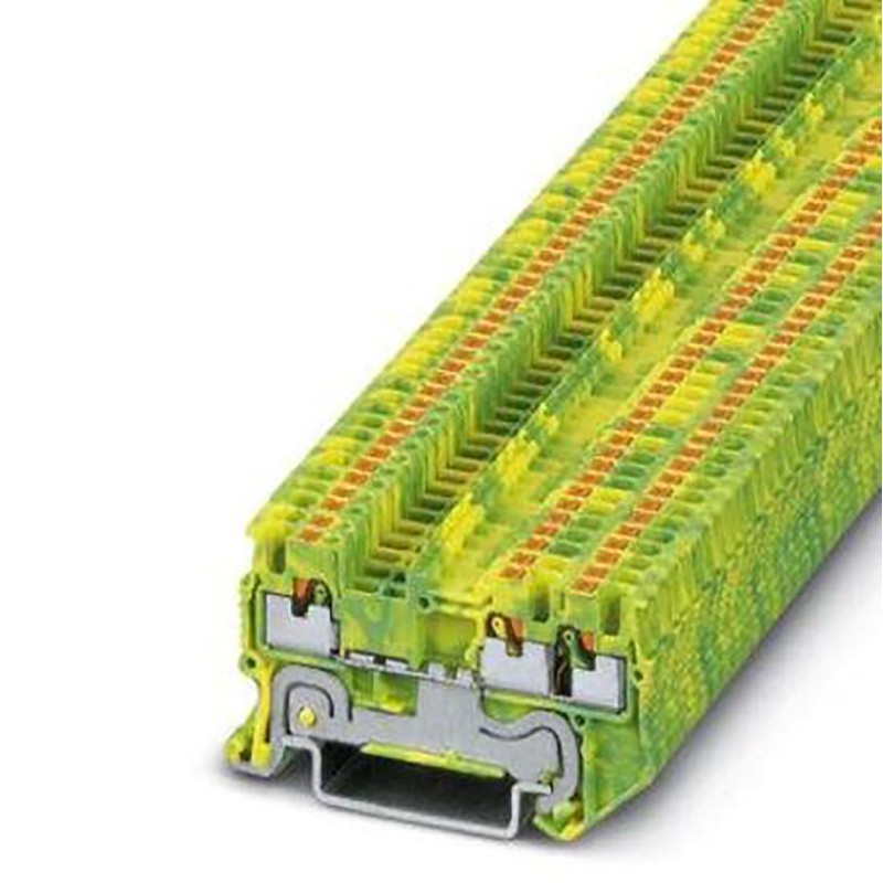 50 pcs - Phoenix Contact PT 1 Series Green, Yellow Component Terminal Block, 1.5mm², Push In Termination