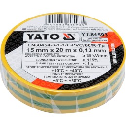 Electrical insulating tape 15mmx20m sol green