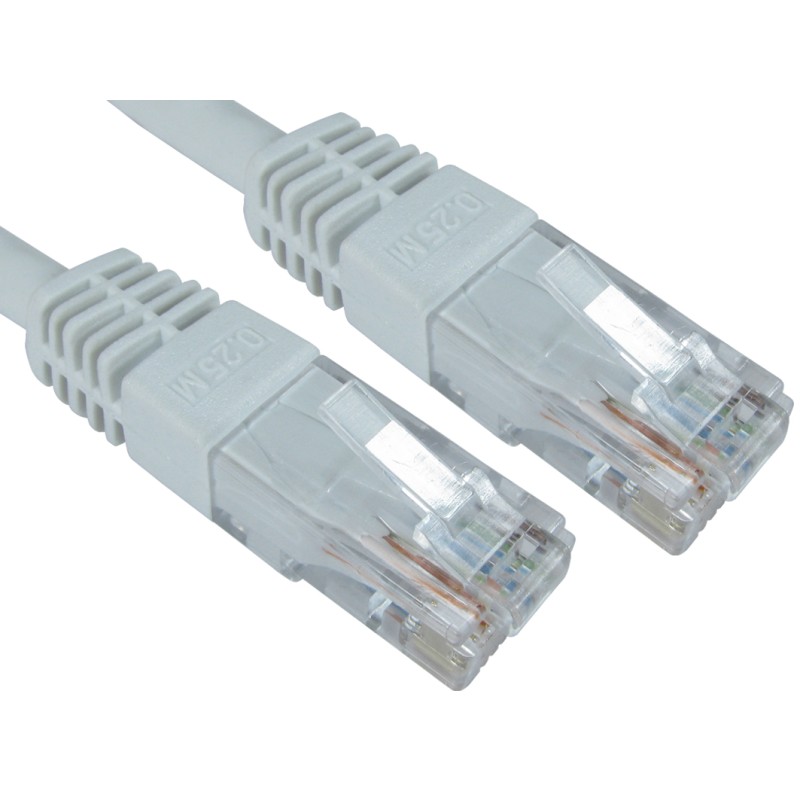 1 Box of 10 - RS PRO Cat6 Straight Male RJ45 to Straight Male RJ45 Ethernet Cable, U/UTP, White PVC Sheath, 500mm