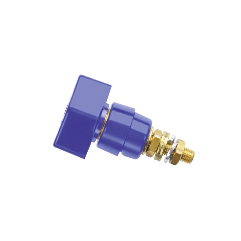 1 pcs - Schutzinger 4mm Blue Terminal Post, 1kV, 63A, M6 x 0.75 Thread