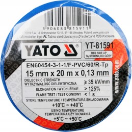 Electrical insulating tape 15mmx20mx0 13mm blue