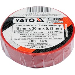 Electrical insulating tape 15mmx20mx0 13mm red