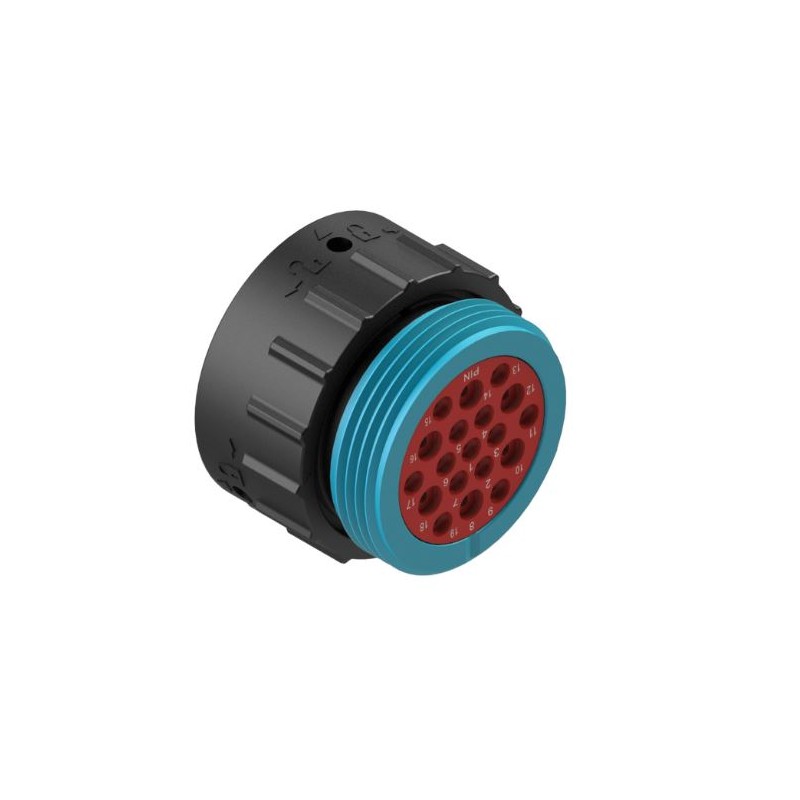 50 pcs - Amphenol Industrial Circular Connector, 19 Contacts, Panel Mount, Plug, Male, IP67, IP69K, Duramate AHDP Series