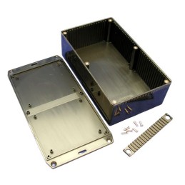 1 pcs - Hammond 1591 Series Black Flame Retardant ABS Enclosure, IP54, Flanged, Black Lid, 191 x 110 x 61mm