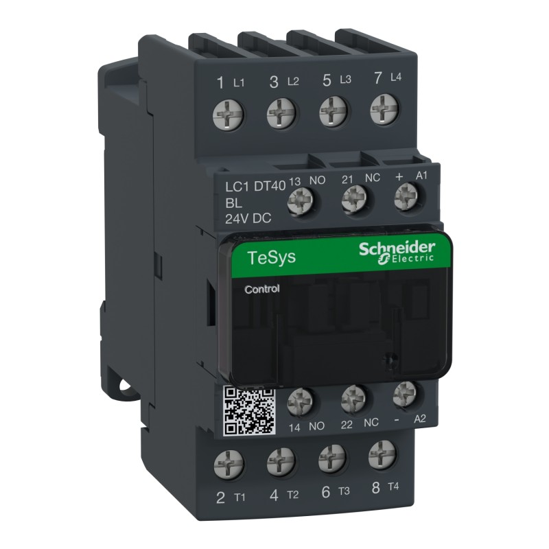 1 pcs - Schneider Electric LC1D Series Contactor, 24 V dc Coil, 4-Pole, 40 A, 4NO, 690 V ac/dc