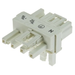 1 pcs - Wago 770 Series Distribution Block, 4-Pole, Female, Male, 4-Way, 25A