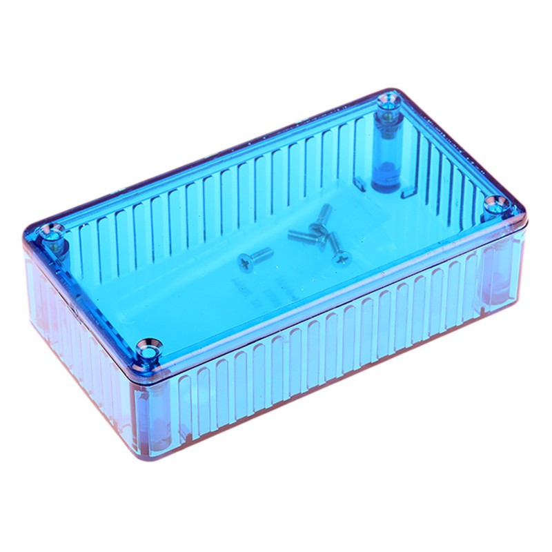 1 pcs - Hammond 1591 Series Transparent Blue Polycarbonate Enclosure, IP54, Transparent Blue Lid, 112 x 62 x 27mm